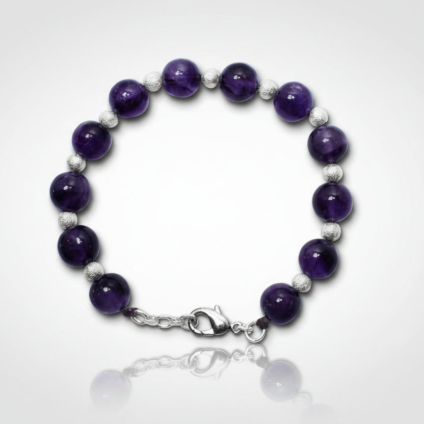 Amethyst Round Bracelet (10 mm)