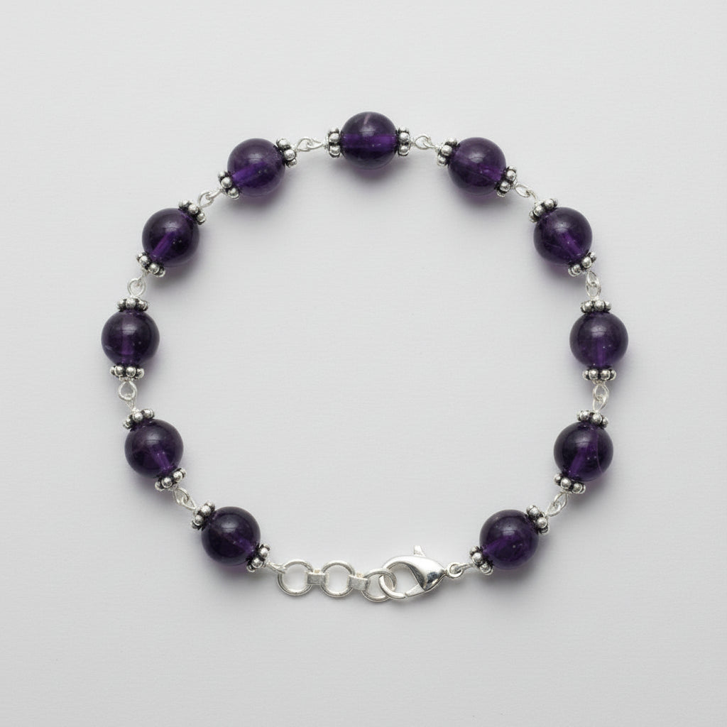 Amethyst Round Bracelet (Design I)