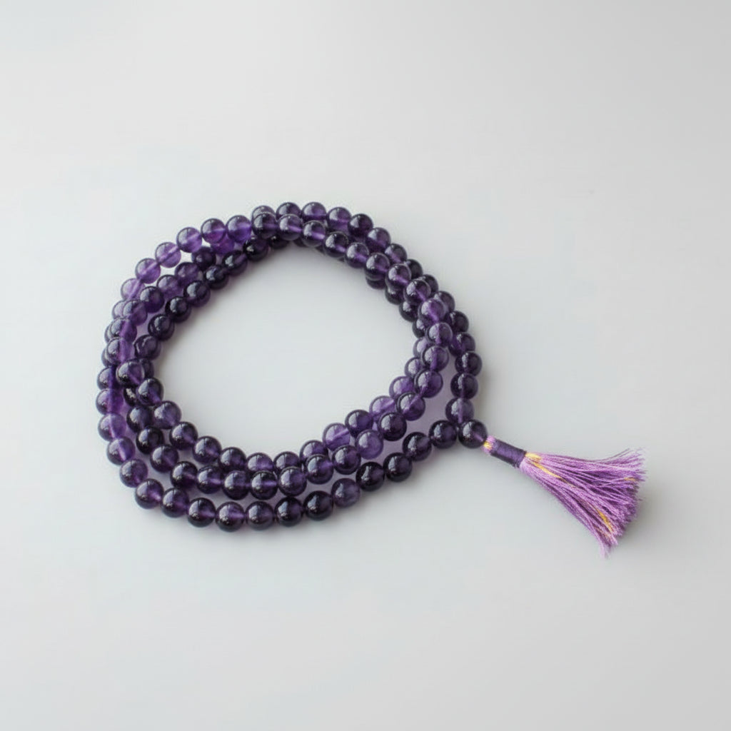 Amethyst Round Mala (7 mm)-108 Beads