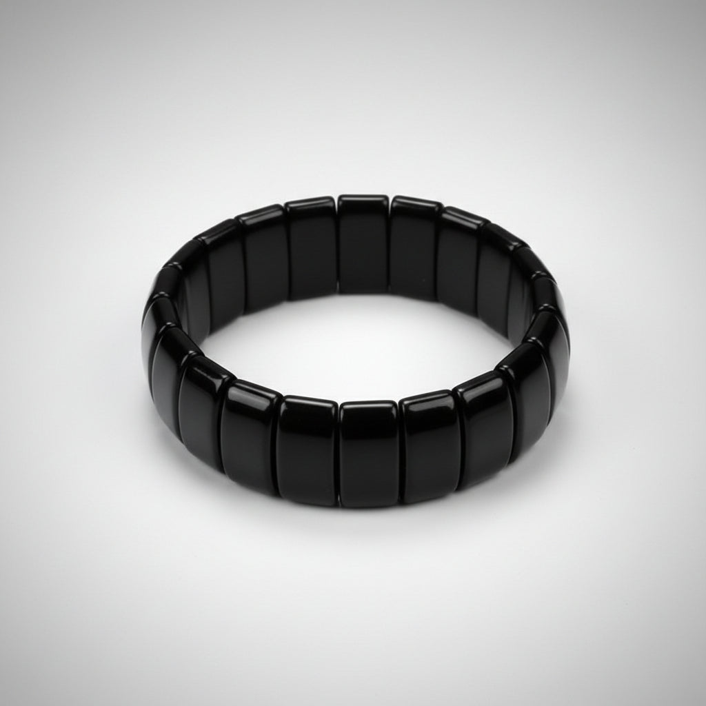 Black Jade Bracelet Rectangle Beads