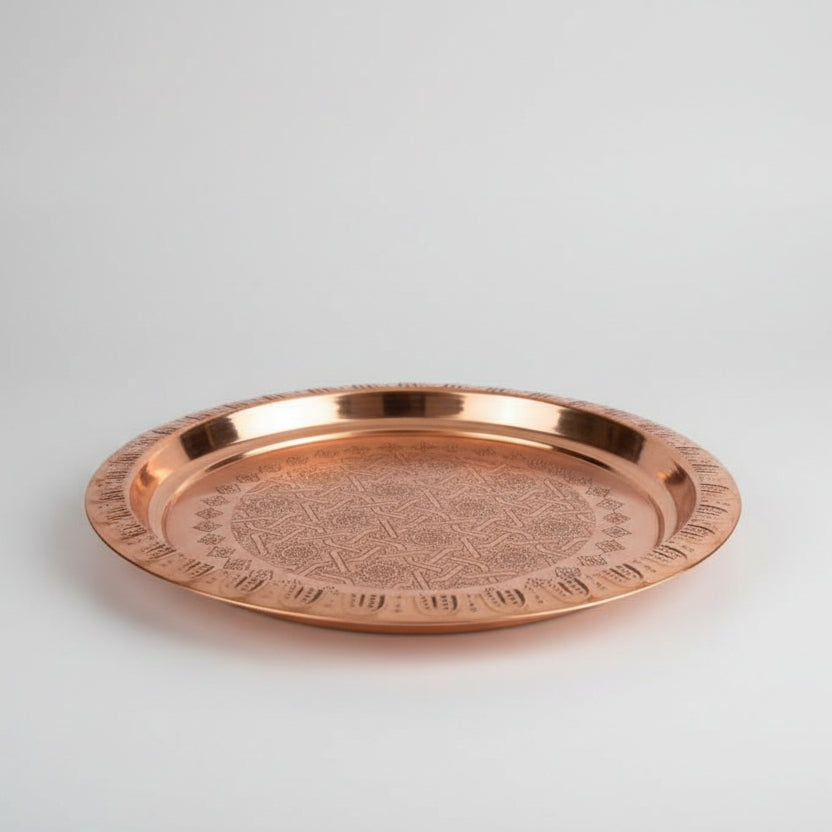Mandala Design Copper Puja Thali