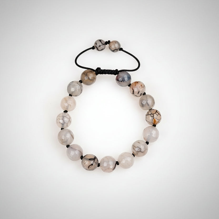 Smoky Quartz Faceted Bracelet in Thread-10 mm