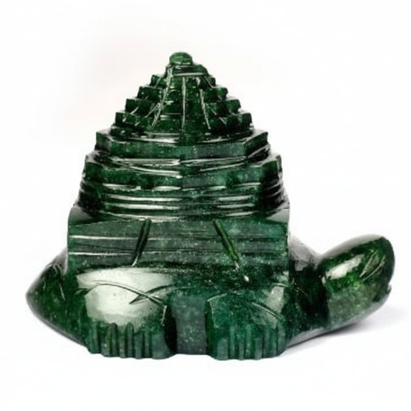 Kurma Shree Yantra in Green Jade 235 gms
