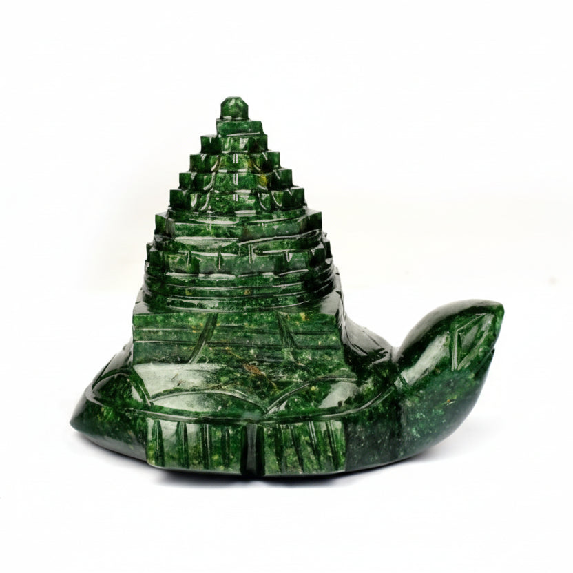 Kurma Shree Yantra in Green Jade - 468 gms