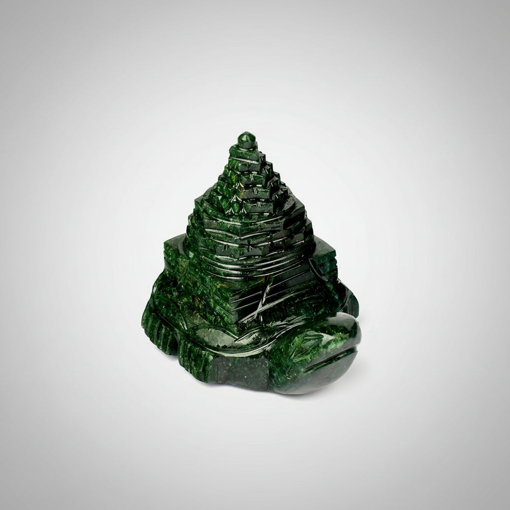 Kurma Shree Yantra in Green Jade - 468 gms