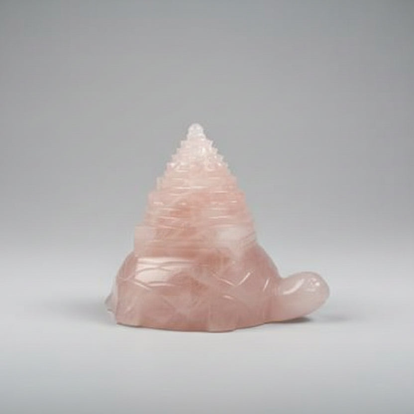 Kurma Shree Yantra in Rose Quartz 193 gms