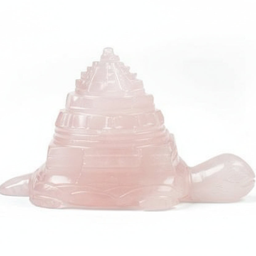 Kurma Shree Yantra in Rose Quartz 195 gms