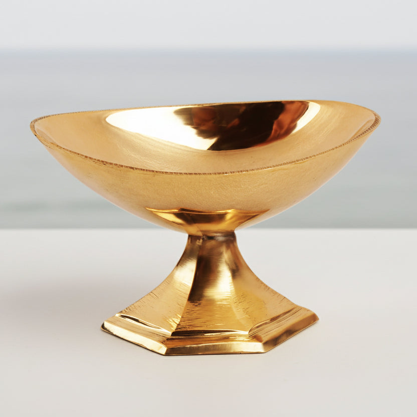 Oval Camphor Lamp In Brass-Large