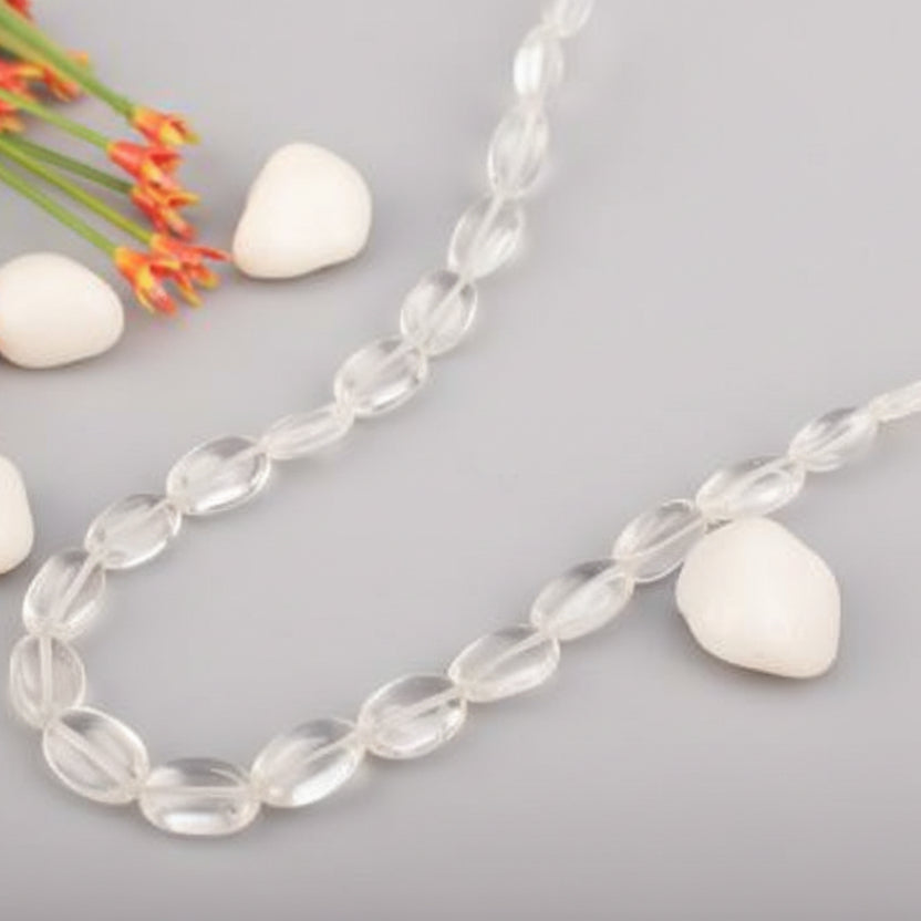 Quartz Oval Mala (9 mm)-54 Beads