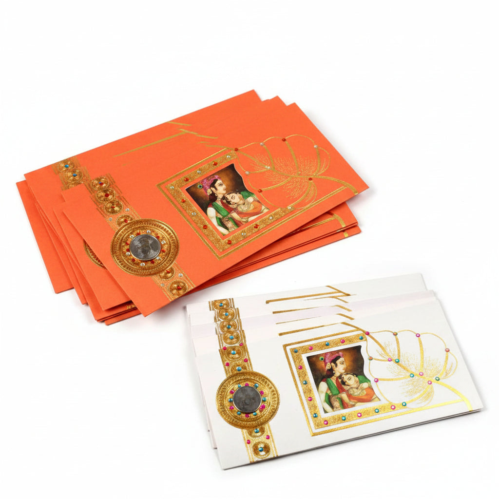 Radha Krishna Envelope III-Orange