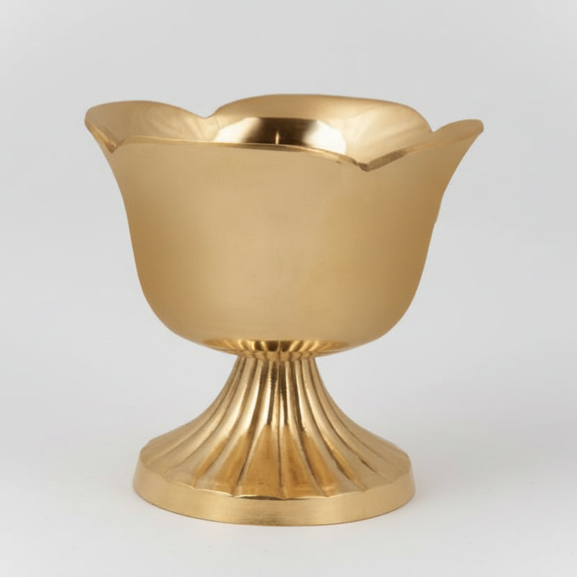 Clover Shape Brass Diya-Antique Finish
