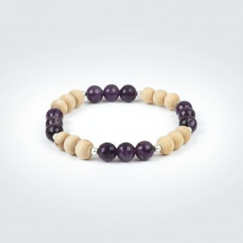Amethyst and Tulsi Beads Bracelet