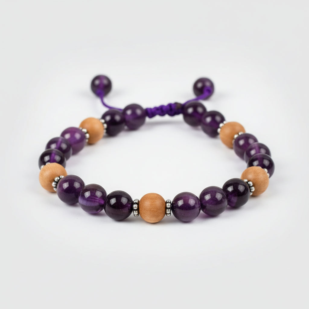 Amethyst and White Sandal Bracelet