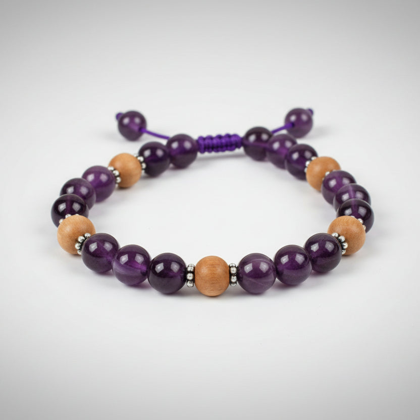 Amethyst and White Sandal Bracelet