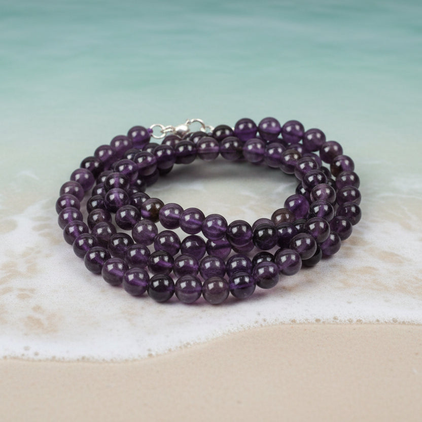 Amethyst Round Mala (8 mm)-108 Beads