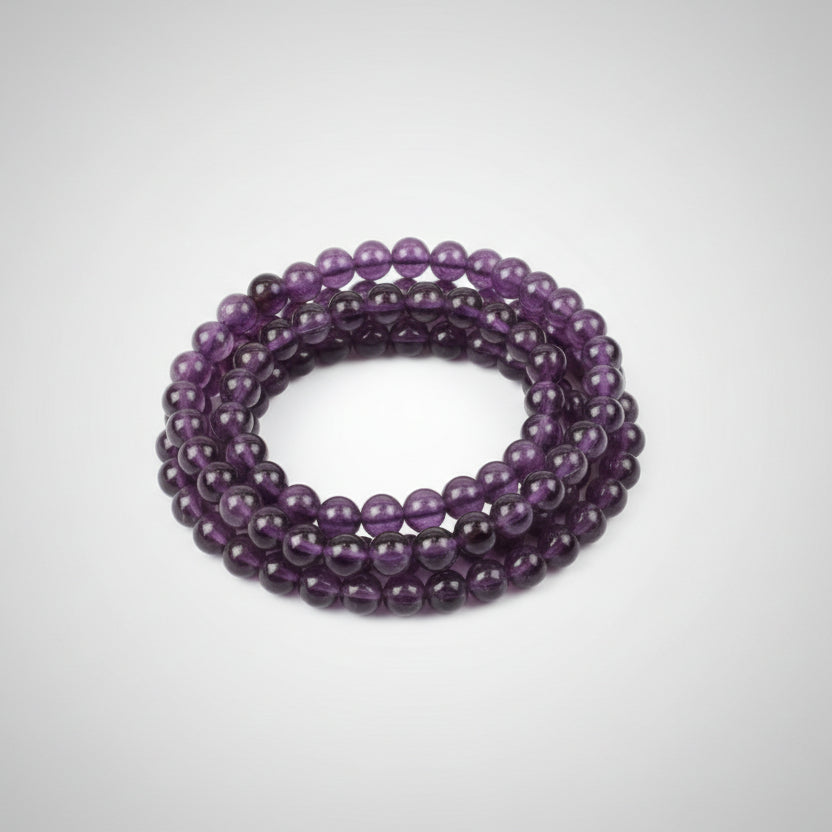 Amethyst Round Mala (8 mm)-108+1 Beads
