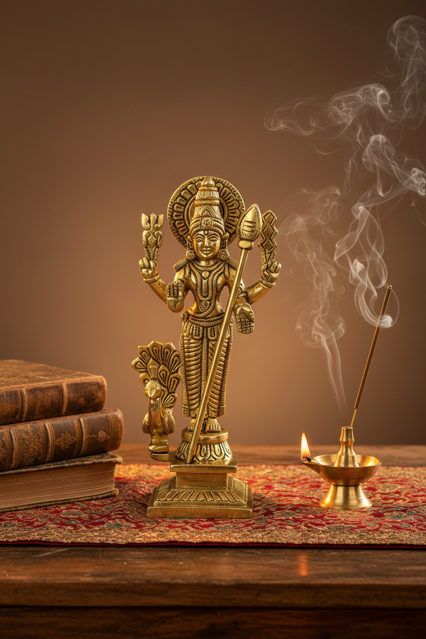 Karthikeya Swamy Brass Statue - ManiMonk