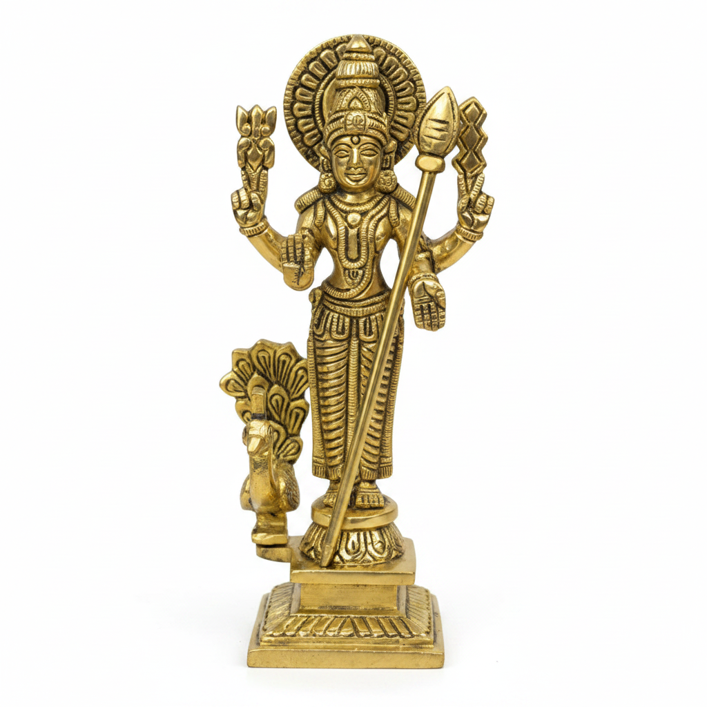 Karthikeya Swamy Brass Statue - ManiMonk