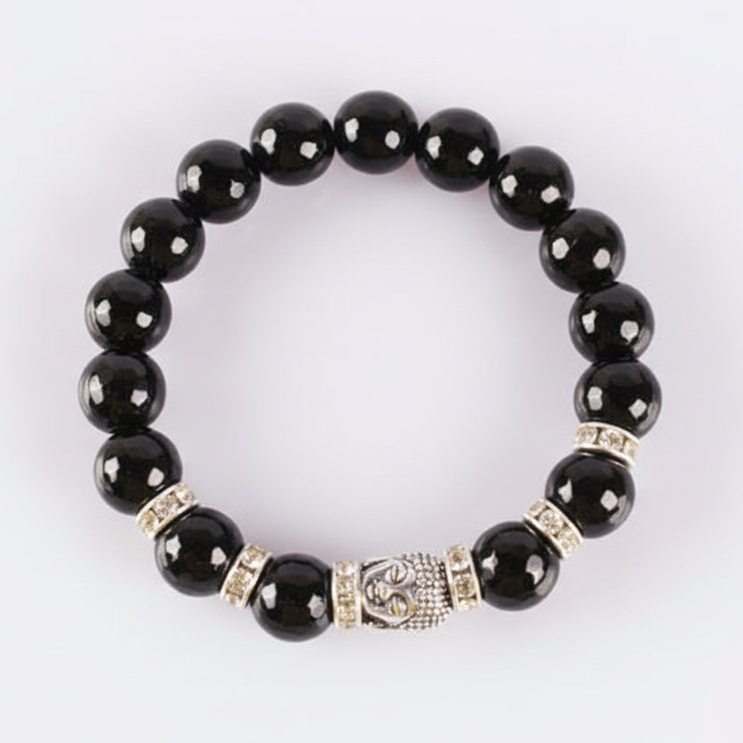Black Agate Buddha Bracelet