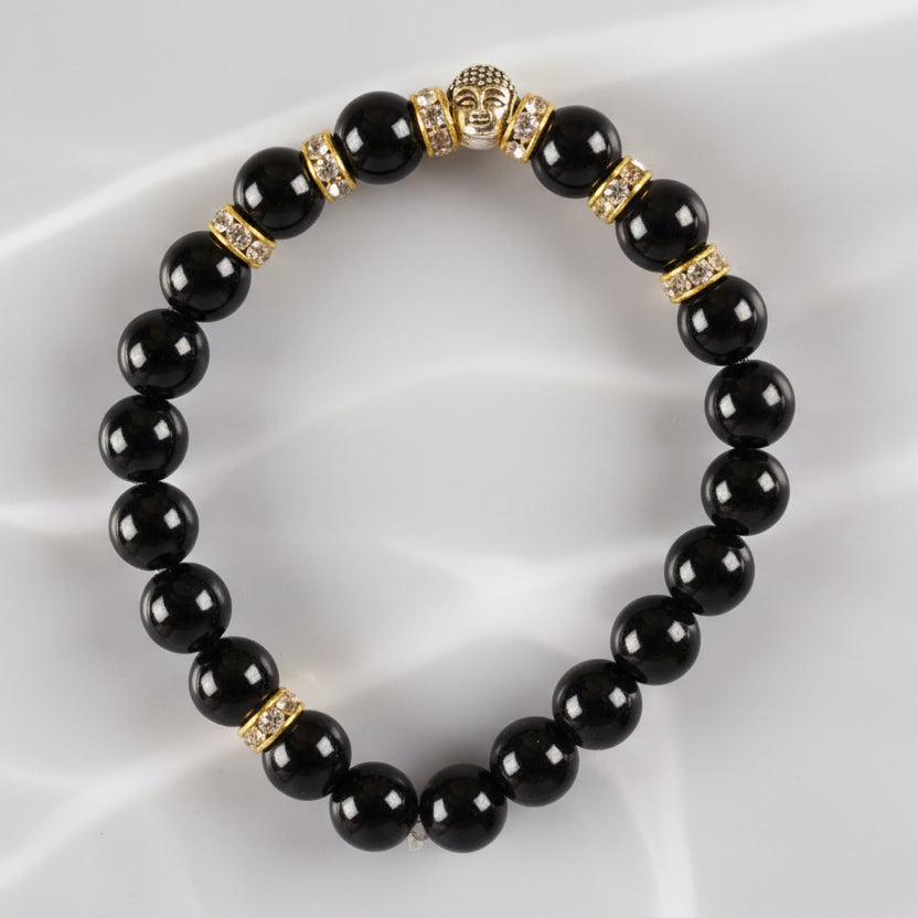 Black Agate Buddha Bracelet (I)