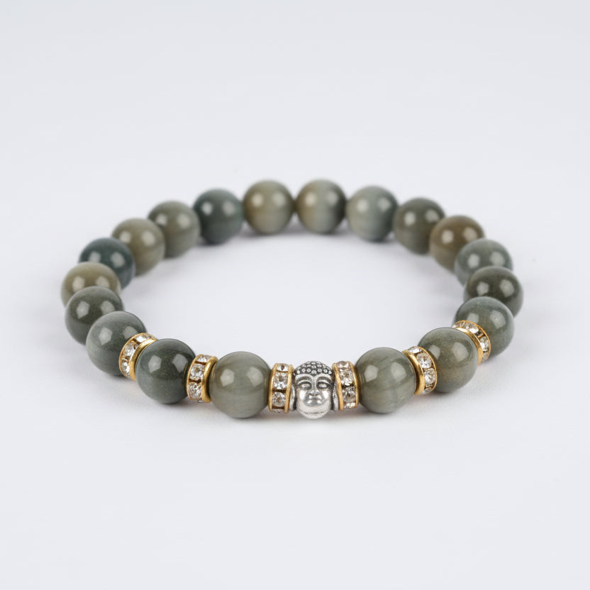 Black Cats Eye with Buddha Bracelet