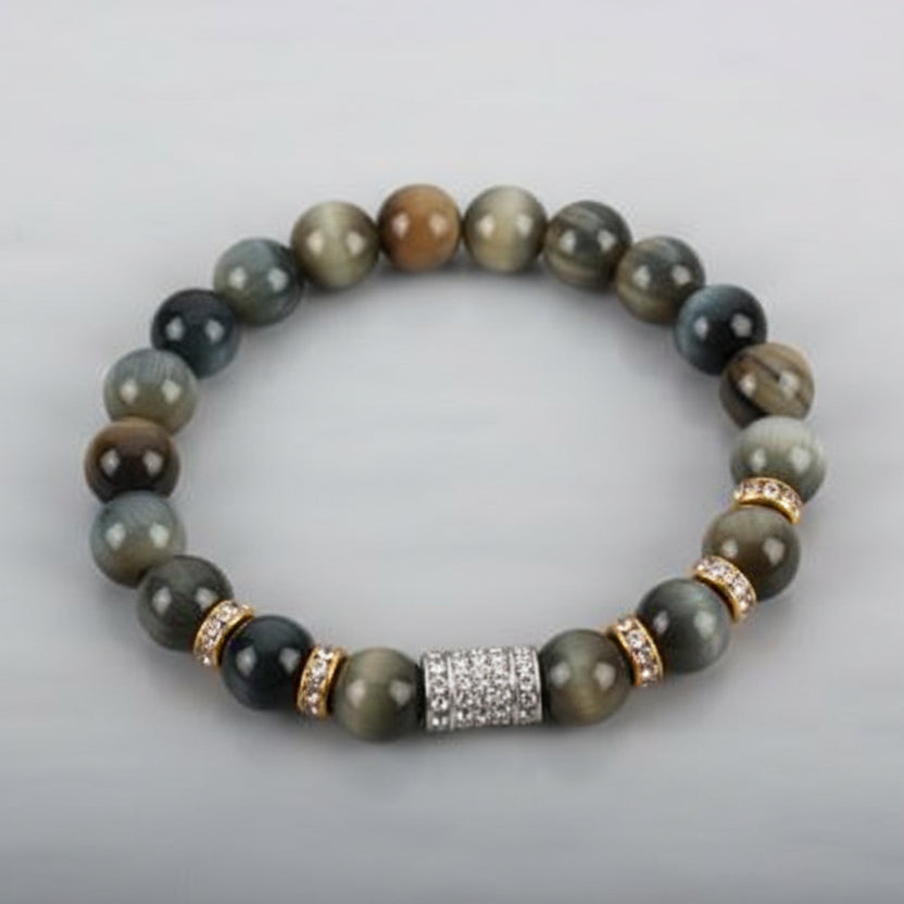 Black Cats Eye with Buddha Bracelet