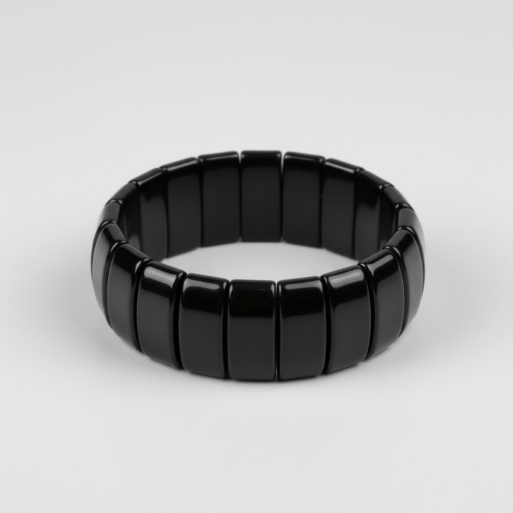 Black Jade Bracelet Rectangle Beads