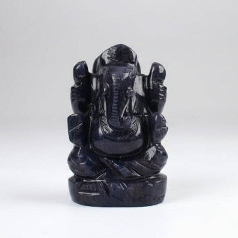 Blue Jade Ganesha Idol - 107 gms