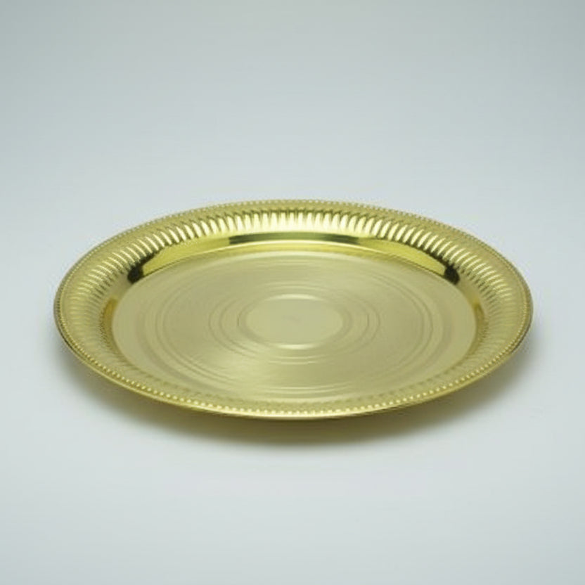 Brass PUJA Plate-Large-Gold Finish