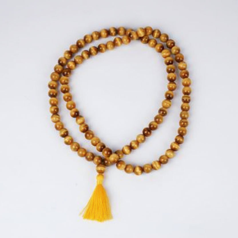 Brown Cats Eye Round Mala (8 mm)-108 Beads
