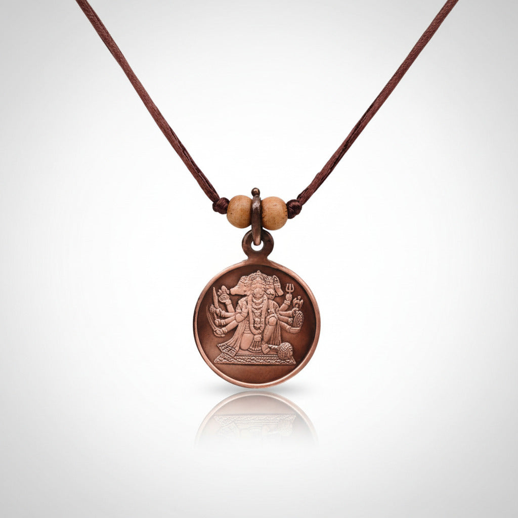 Panchmukhi Hanuman Yantra Locket Copper-Small-With Thread