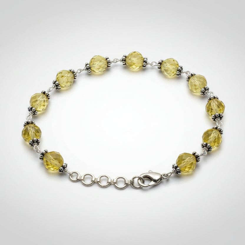 Citrine Faceted Bead Bracelet (Design II)