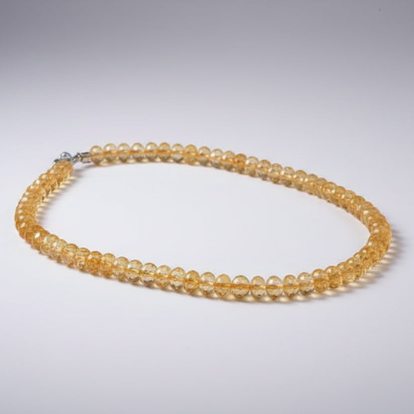 Citrine Faceted Mala (Button Shape)
