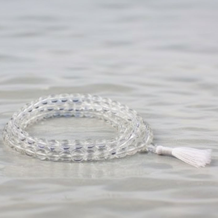Crystal Drum Shape Mala-72+1 Beads (With Knots)