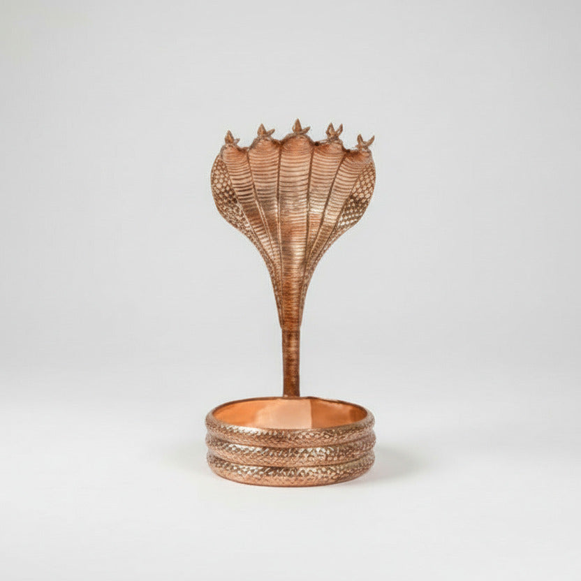 Five Headed SnakeVasuki) Copper Statue-800 gms