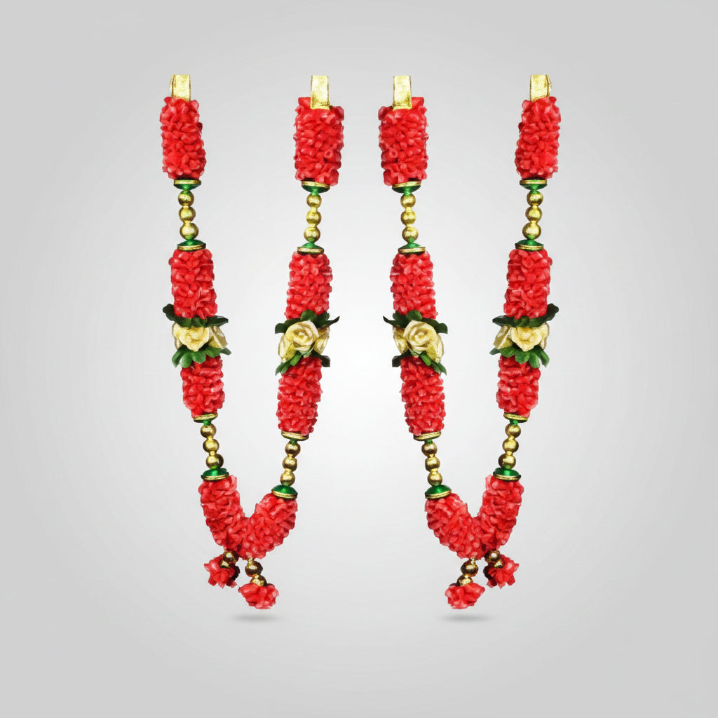 Deity Garlands Medium Set of 2 (Design XIII)-White