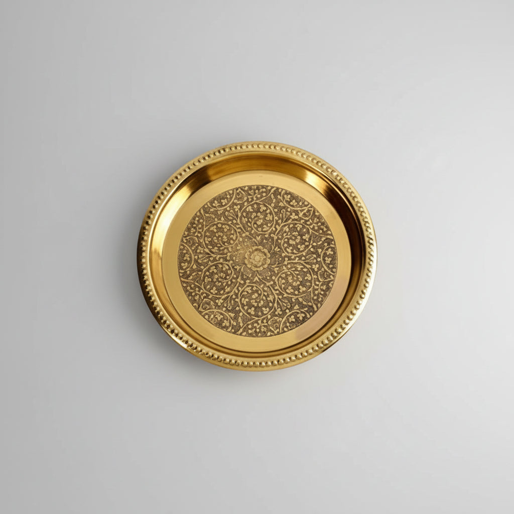 Pooja Plate In Brass-Large