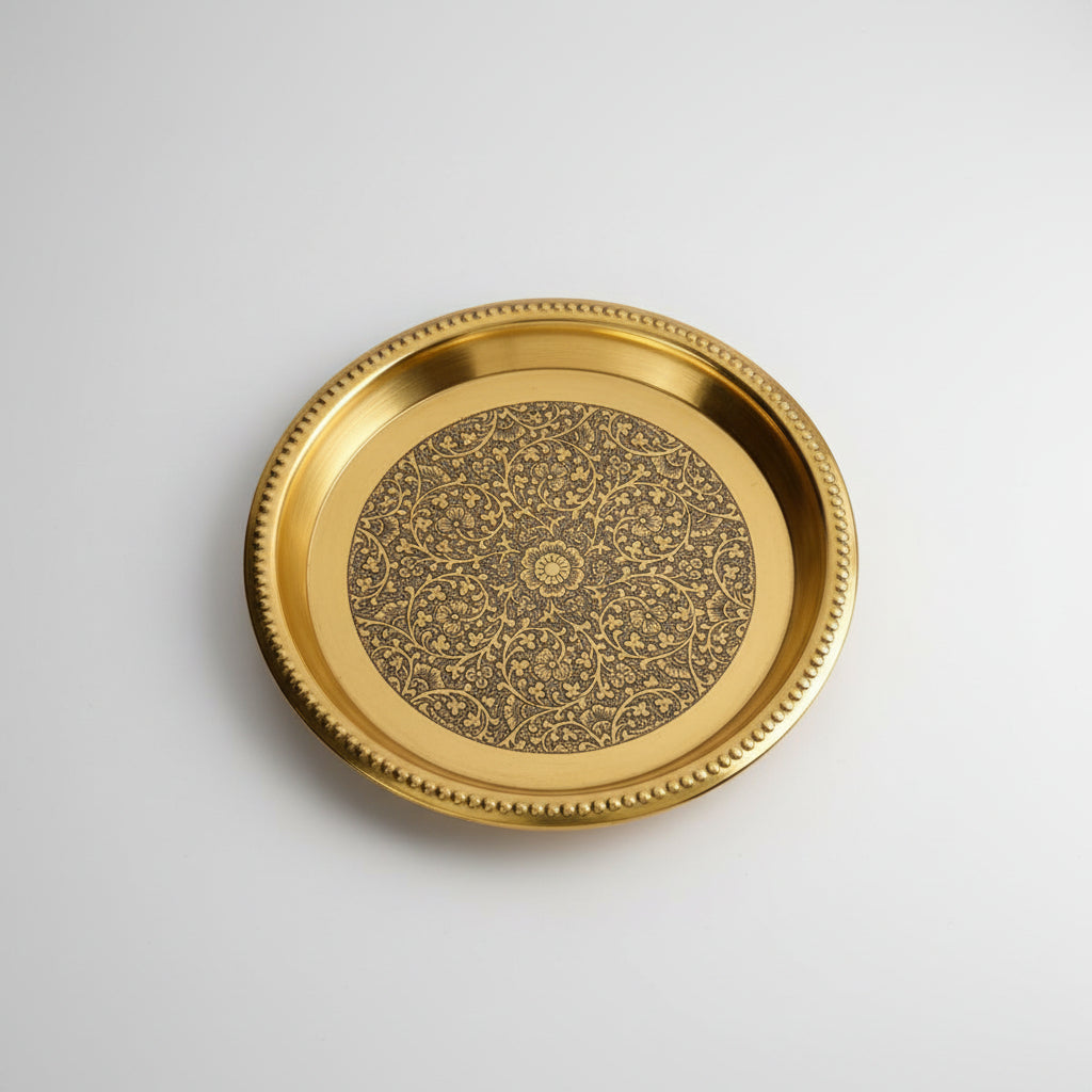Pooja Plate In Brass-Large