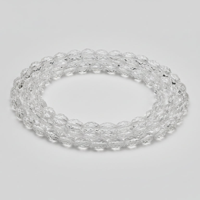 Diamond Cut Sphatik Lingam Mala (9 mm)