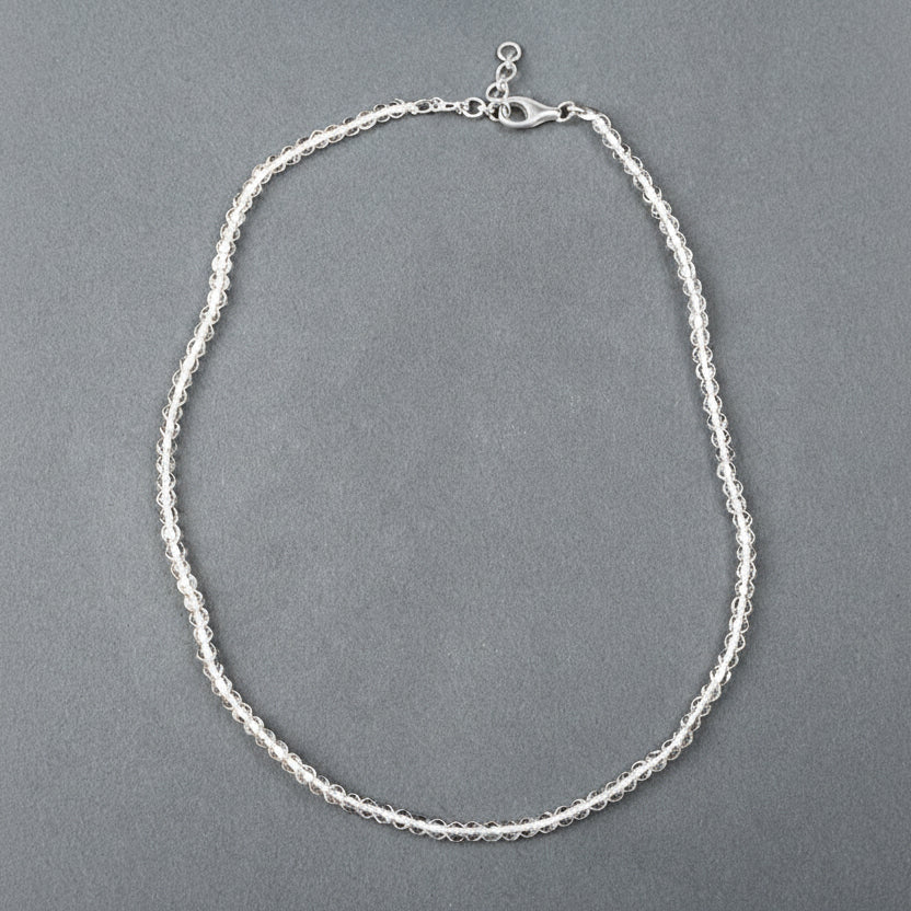 Diamond Cut Sphatik Mala in Thread (4 mm)
