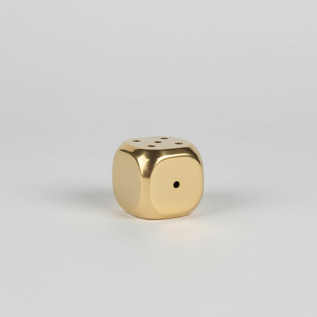 Dice Incense Stand-Gold Finish