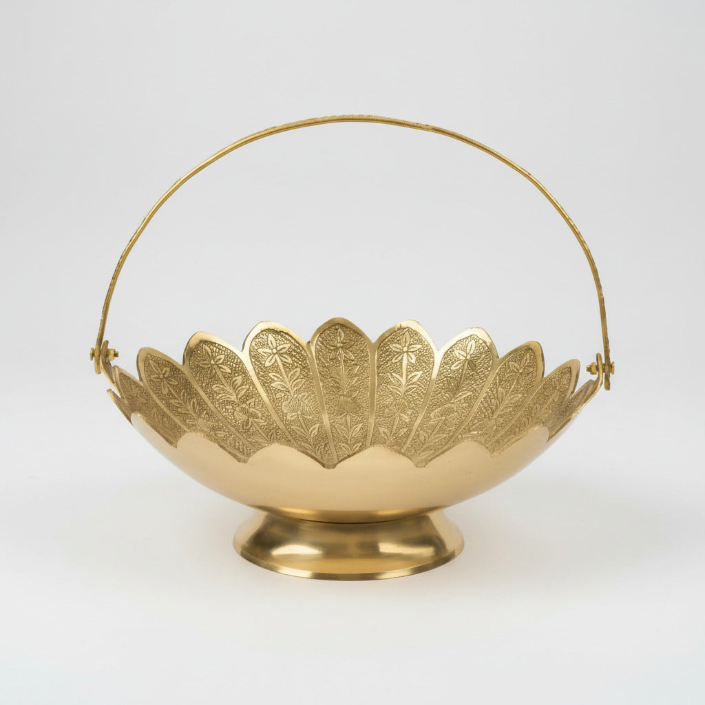 Flower Container In Brass (Design Iii)