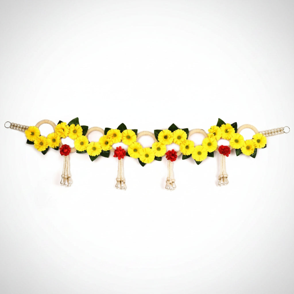 Flower with Pearl Bandarwar-White
