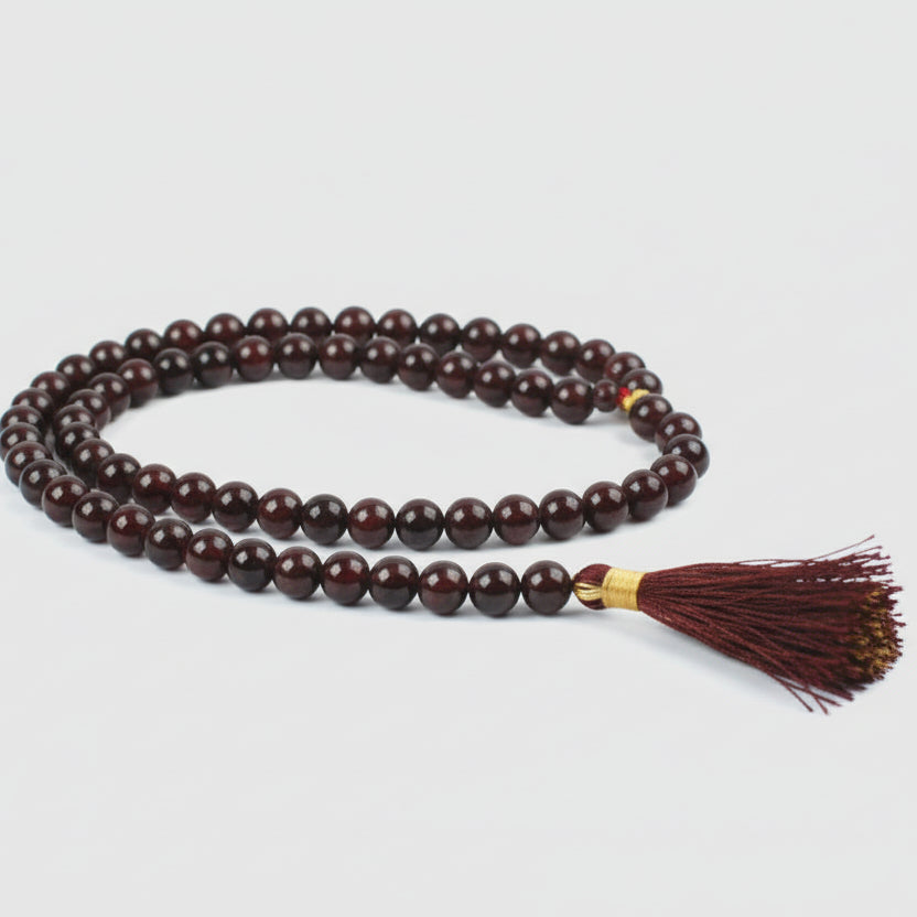 Hessonite Garnet Mala 108 + 1 Beads-7 mm