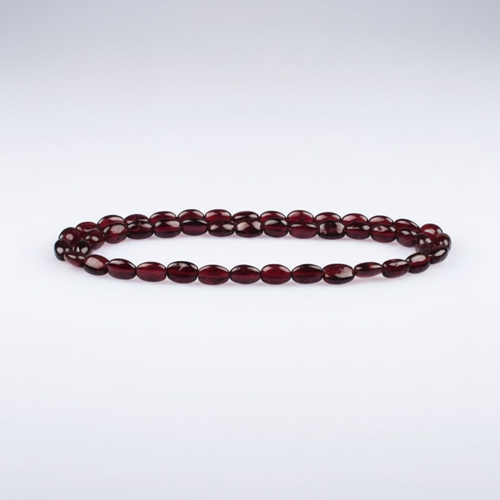 Garnet Oval Beads Mala-72 Beads