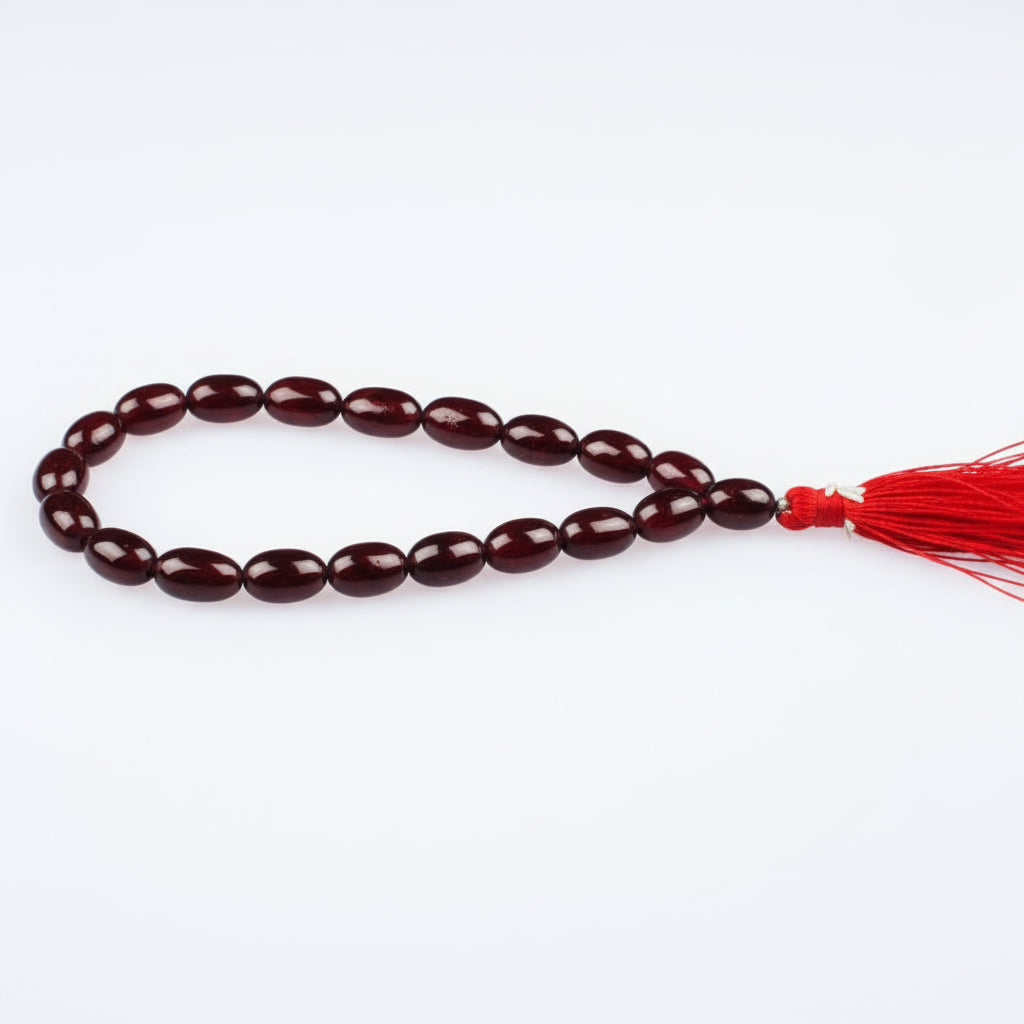 Garnet Oval Beads Mala-108+1 Beads