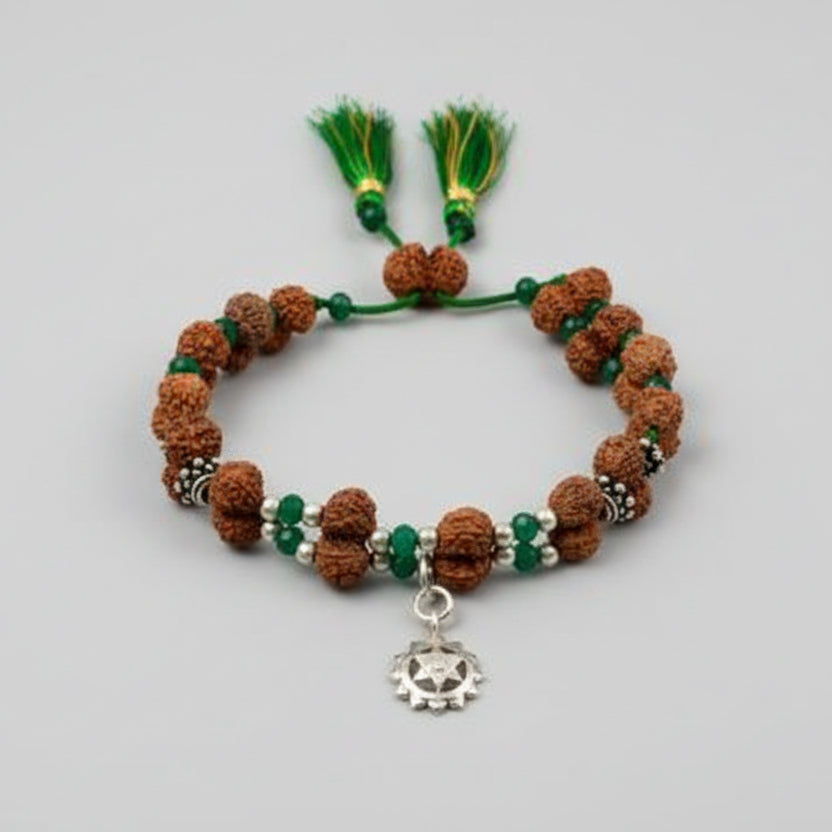 Gauri Shankar Rudraksha and Emerald Bracelet - I