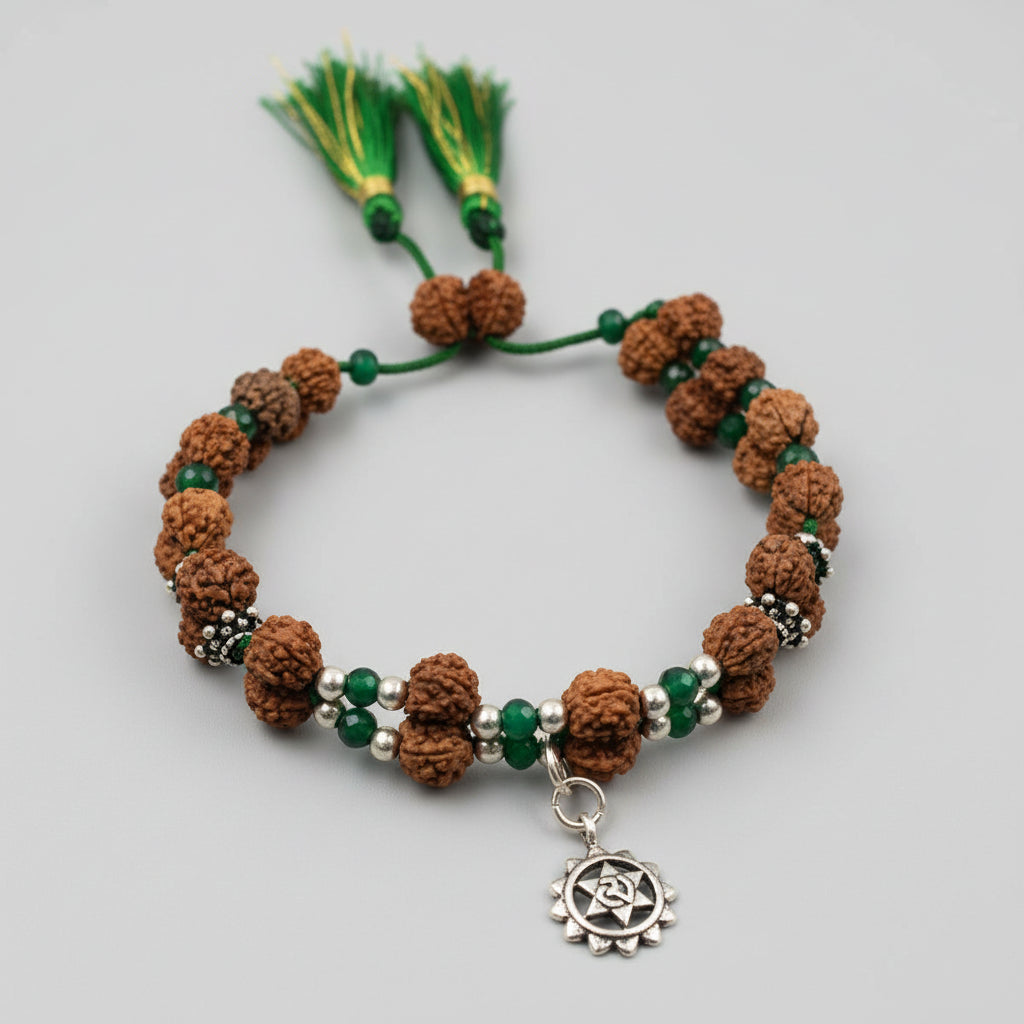 Gauri Shankar Rudraksha and Emerald Bracelet - I