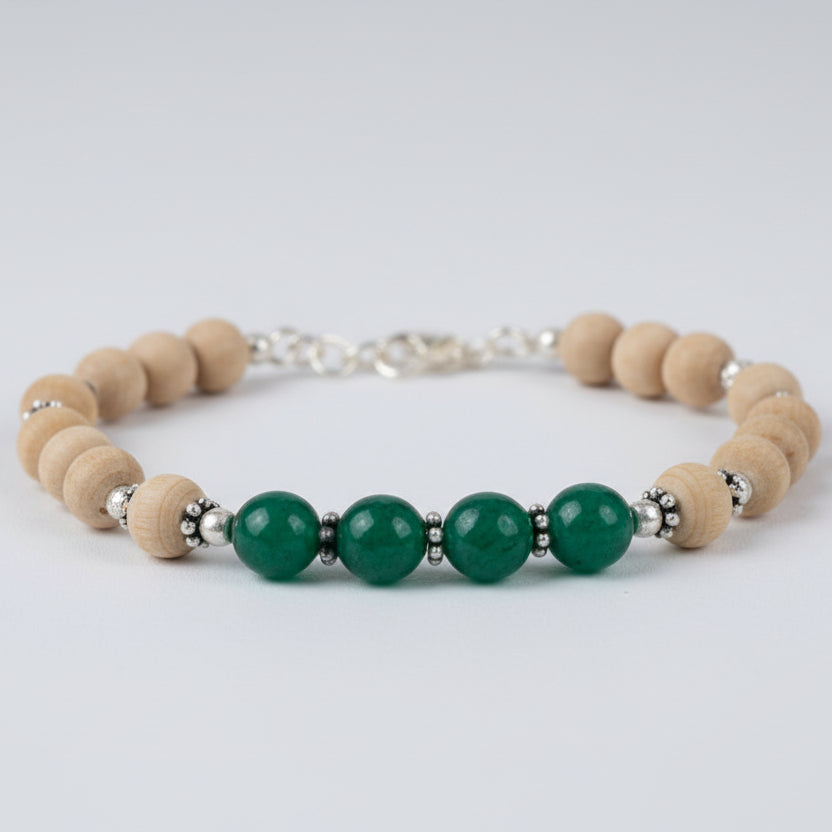 Green Onyx and Tulsi Bracelet