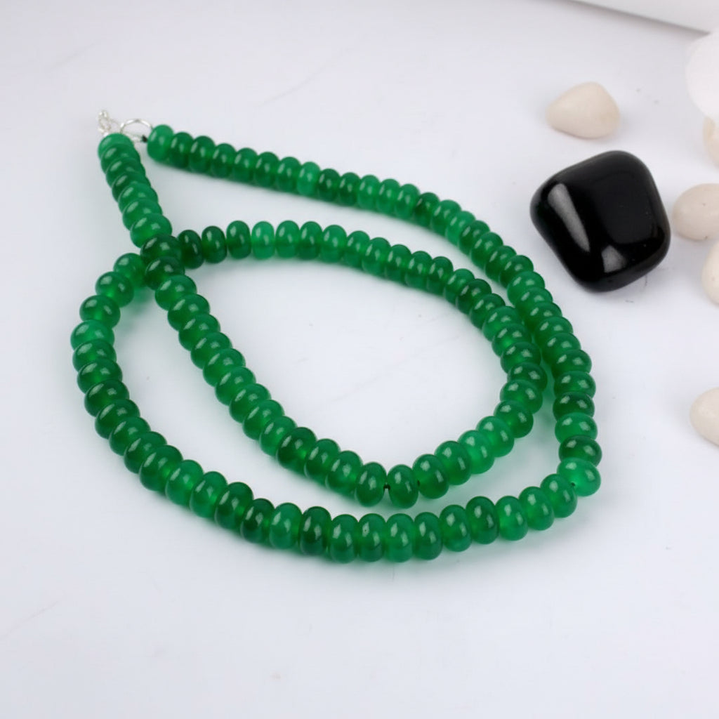Green Onyx Necklace (Elliptical Beads)